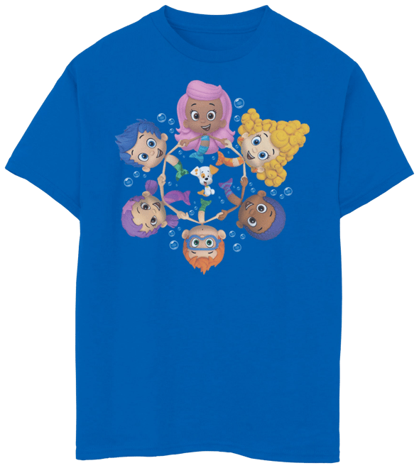 Boys 8 20 Bubble Guppies Group in a Circle Short Sleeve Tee