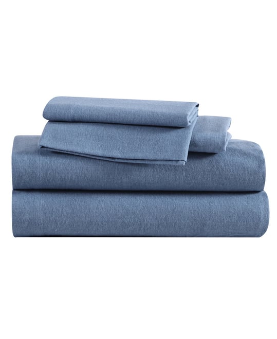 Solid 100% Cotton Brushed Flannel 4-Pc. Sheet Set, King