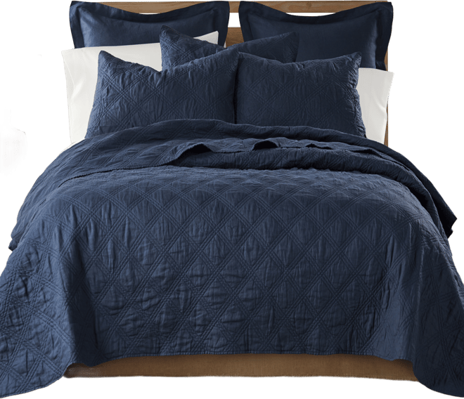 Washed Linen Relaxed Textured Quilt, King/California King