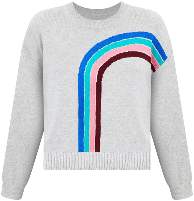 Grey jumper clearance rainbow sleeves