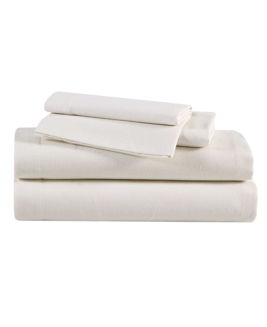 Solid 100% Cotton Brushed Flannel 4-Pc. Sheet Set, King