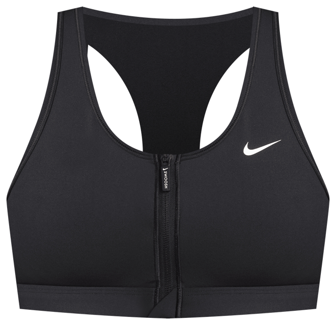 Nike Swoosh Front Zip polstret sports-BH med middels støtte til dame