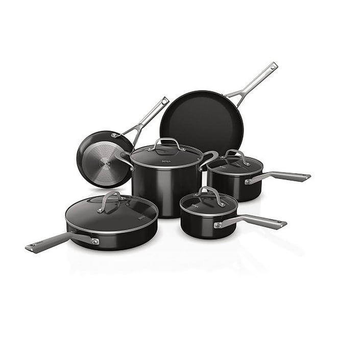 NINJA Foodi NeverStick Premium 10- Piece Hard-Anodized Aluminum and  Stainless Steel Cookware Set with Lids in Slate Grey C39500 - The Home Depot