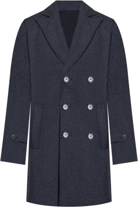 Men's Double Breasted Pea Coat Wool Blend Dress Peacoat