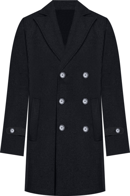 Men's Double Breasted Pea Coat Wool Blend Dress Peacoat