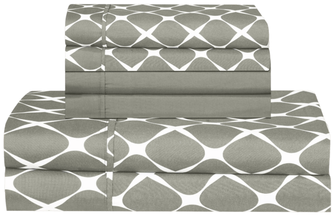 Geometric Printed Microfiber 6-Pc. Sheet Set, Queen