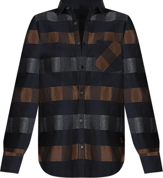 Men's Grey & Olive Green Gun Club Check Shirt