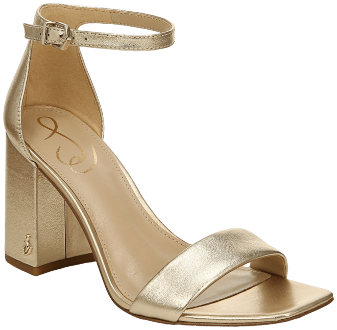 Two piece block outlet heel sandal