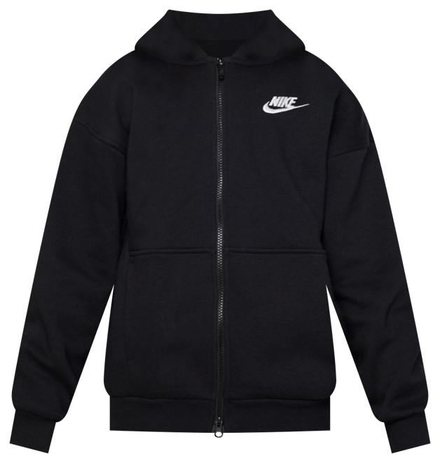 Sportswear Girls' Club Fleece Oversized Full-Zip Hoodie