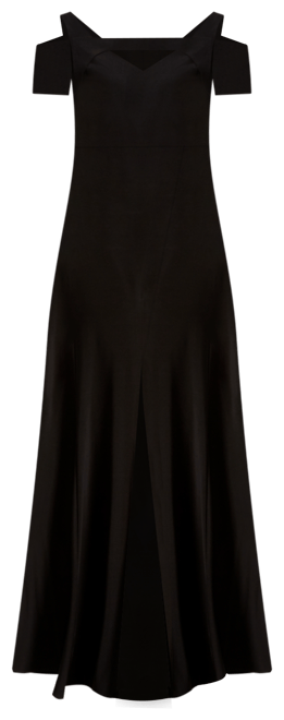 Nightway Cold-Shoulder Keyhole Gown