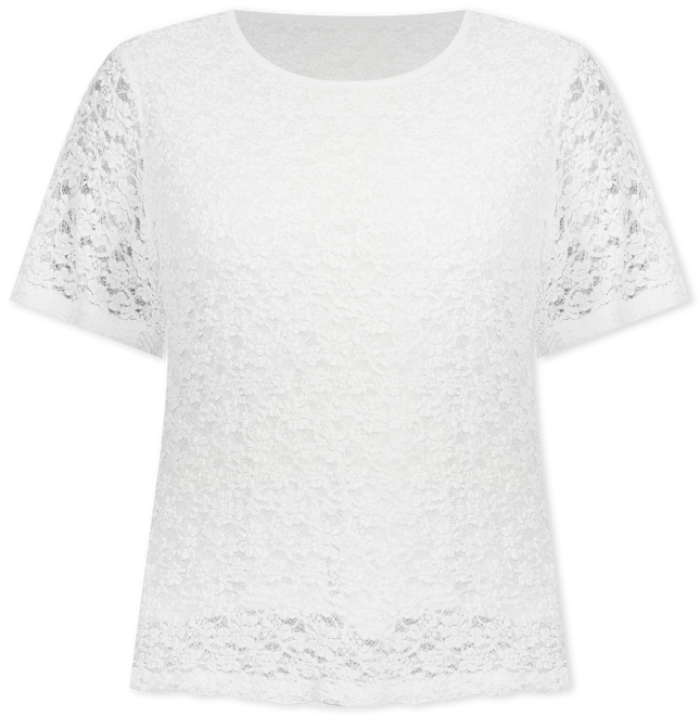 Calvin Klein Plus Size Crew Neck Short Sleeve Lace Top