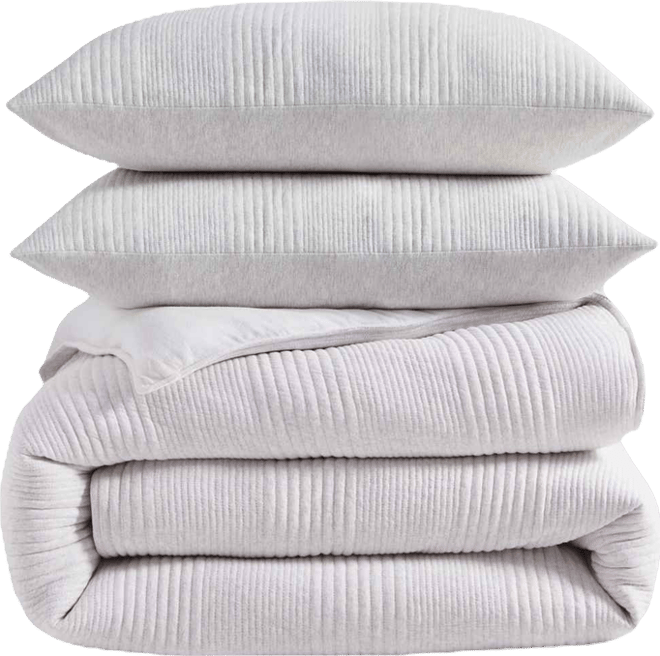 Pure Ribbed Jersey 3-Pc. Comforter Set, Full/Queen