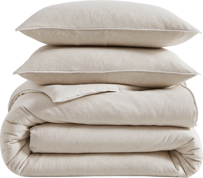 Pure Washed Linen 3 -Piece Duvet Cover Set, King