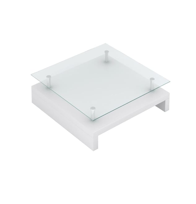 Coffee Table with Glass Top White