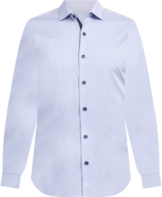 Men's Regular-Fit Dobby Dot-Print Dress Shirt
