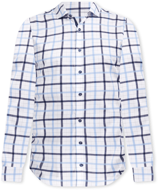 Men's Regular-Fit Windowpane Check Dress Shirt