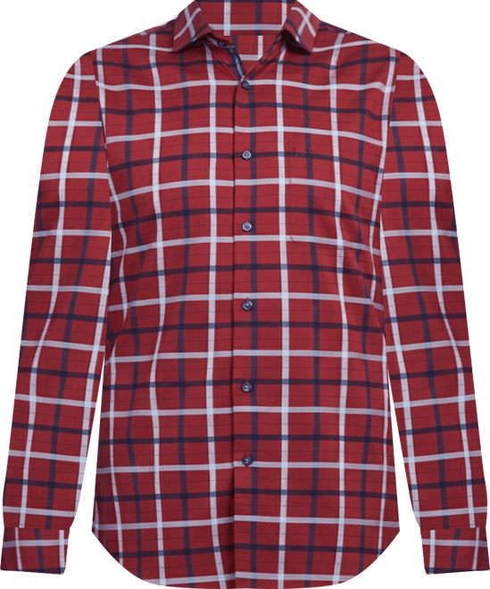 Men's Regular-Fit Windowpane Check Dress Shirt