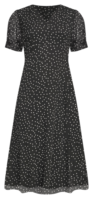 DKNY Women's Polka-dot V-neck Button-trim Midi Dress - Macy's