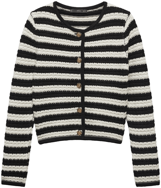 Women's Jewel Buttons Striped Cardigan