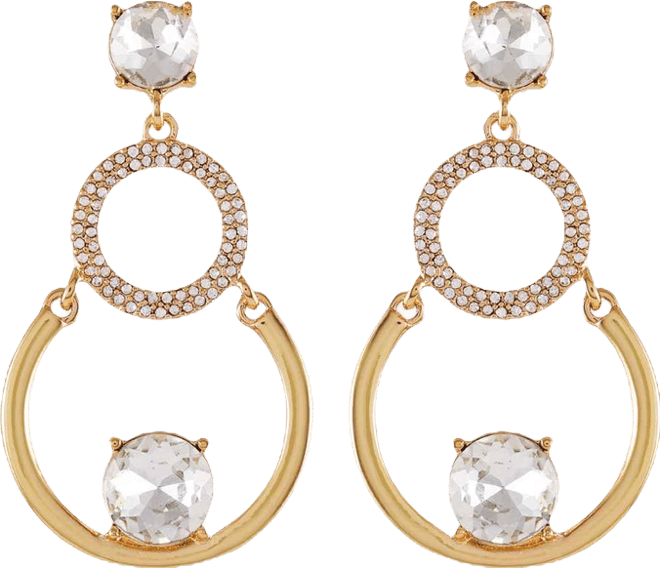 Gold-Tone Linear Hoop Drop Earrings