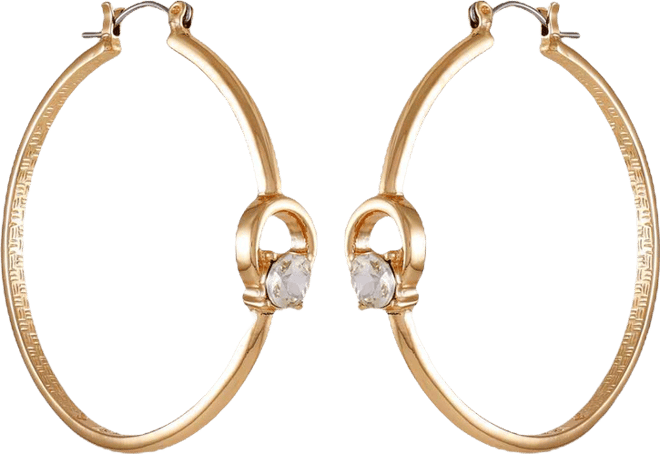 Gold-Tone Thick Band Hoop Earrings