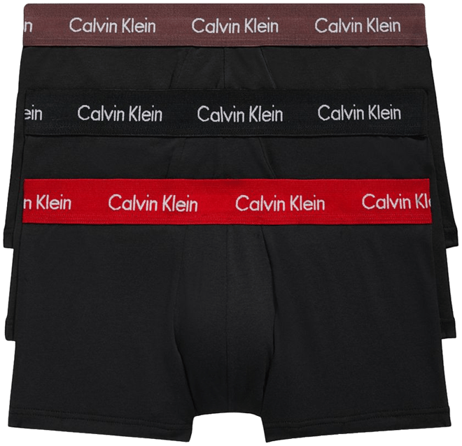 Mens Calvin Klein red Cotton Stretch Trunks (Pack of 3)