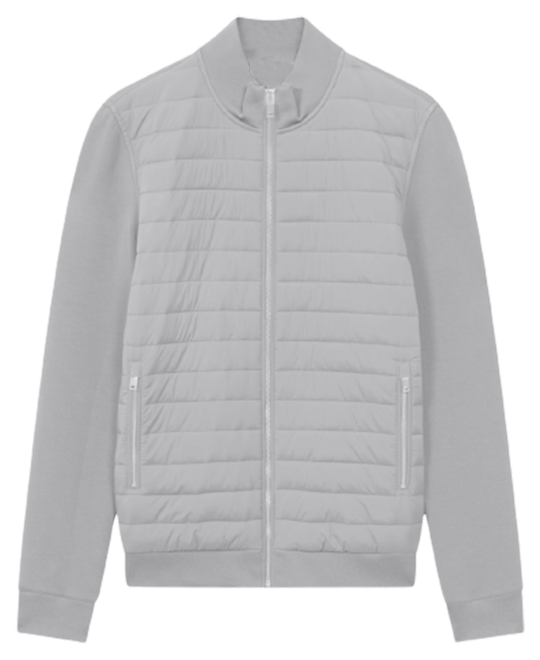 REISS Freddie Cotton Blend Interlock Quilted Full Zip Jacket