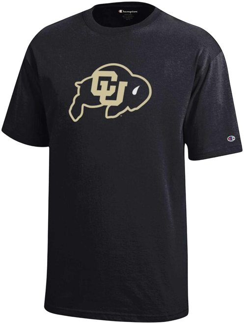 Big Boys  Black Colorado Buffaloes Primary Logo Jersey T-shirt