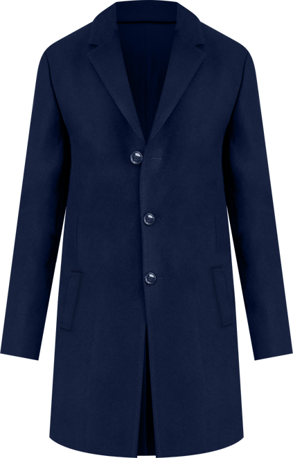 Men's Tailored Wool Blend Notch Collar Wool Blend Walker Car Coat