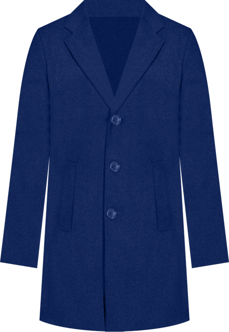 Men's Tailored Wool Blend Notch Collar Wool Blend Walker Car Coat