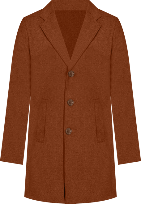 Men's Tailored Wool Blend Notch Collar Wool Blend Walker Car Coat