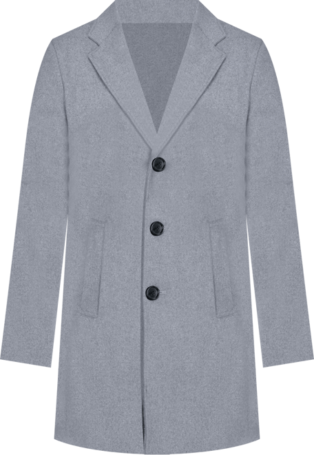 Men's Big & Tall Tailored Wool Blend Notch Collar Wool Blend Walker Car Coat