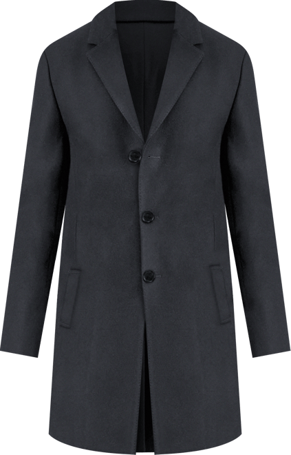 Men's Big & Tall Tailored Wool Blend Notch Collar Wool Blend Walker Car Coat
