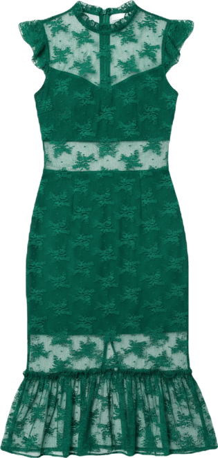 Women's Illusion Lace Midi Dress