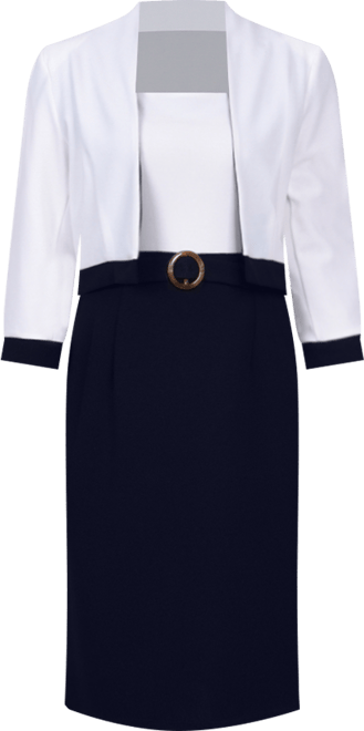 Women's 3/4 Sleeve Colorblocked Dress, 2 Piece Set