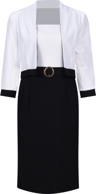 Women's 3/4 Sleeve Colorblocked Dress, 2 Piece Set