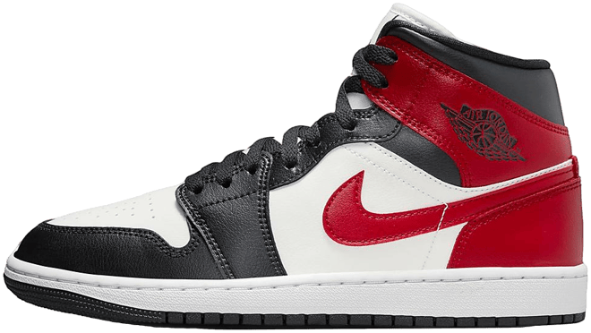 シューズ(女性用) Women's AIR JORDAN 1 MID BLACK/RED 楽天市場】NIKE WMNS AIR JORDAN 1 MID BRED TOE black/gym red