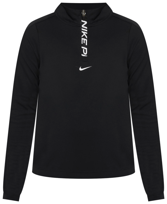 Nike Pro Dri-FIT meisjestop met lange mouwen en halflange rits