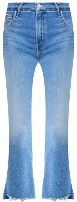 MOTHER The Insider High Rise Crop Step Fray Bootcut Jeans