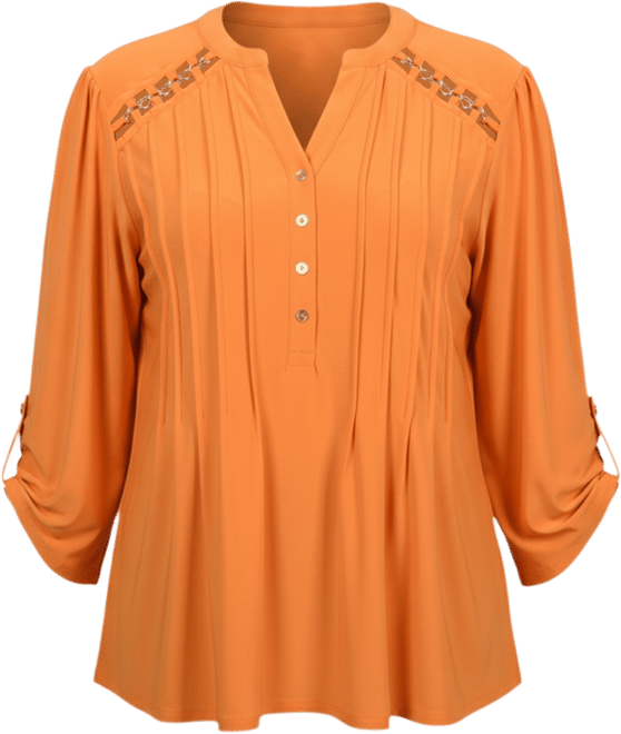 Petite Pin tuck Front Top with Chain Details