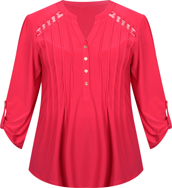 Petite Pin tuck Front Top with Chain Details