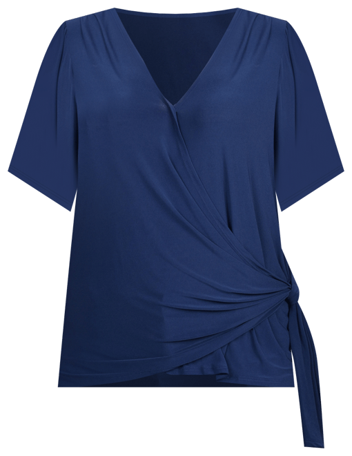 Plus Size Short Sleeve Wrap Top