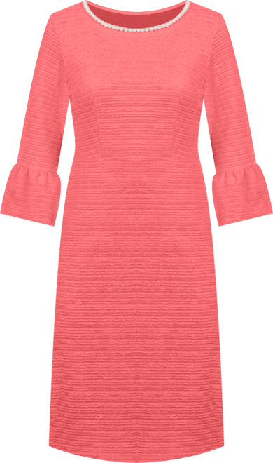 Petite 3/4 Length Imitation Pearl Detail Dress