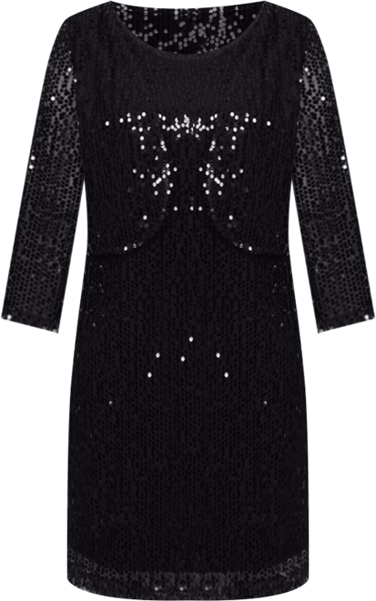 NY Collection Petite Sequined Bolero Jacket and Dress Set, 2 Piece