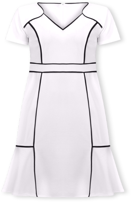 Plus Size Short Sleeve Piped Detail Dress