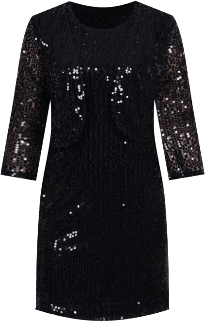 Women's Sequined Bolero Jacket and Dress, 2 Piece Set