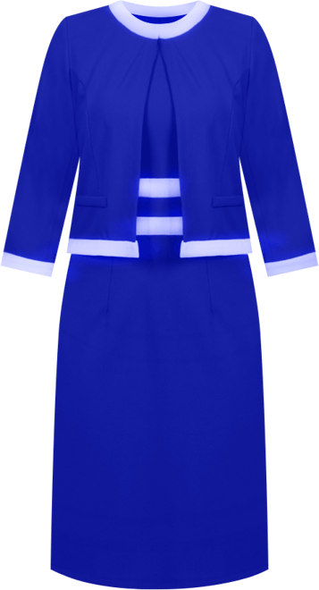 Women's Elbow Sleeve Colorblocked Dress, 2 Piece Set