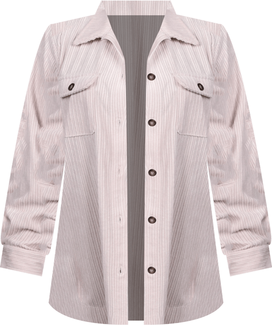 Women's Long Sleeve Corduroy Shirt Jacket