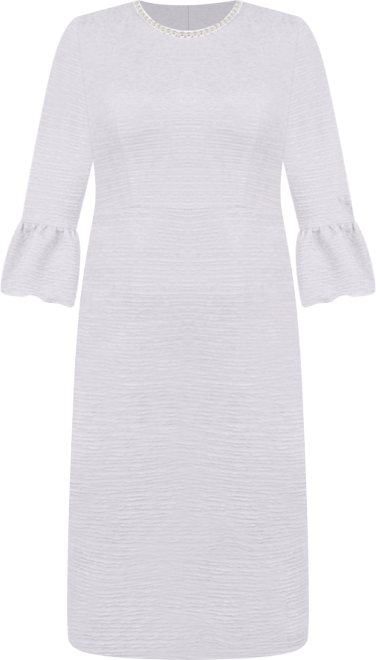 Women's 3/4 Length Imitation Pearl Detail Dress