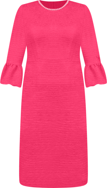 Women's 3/4 Length Imitation Pearl Detail Dress